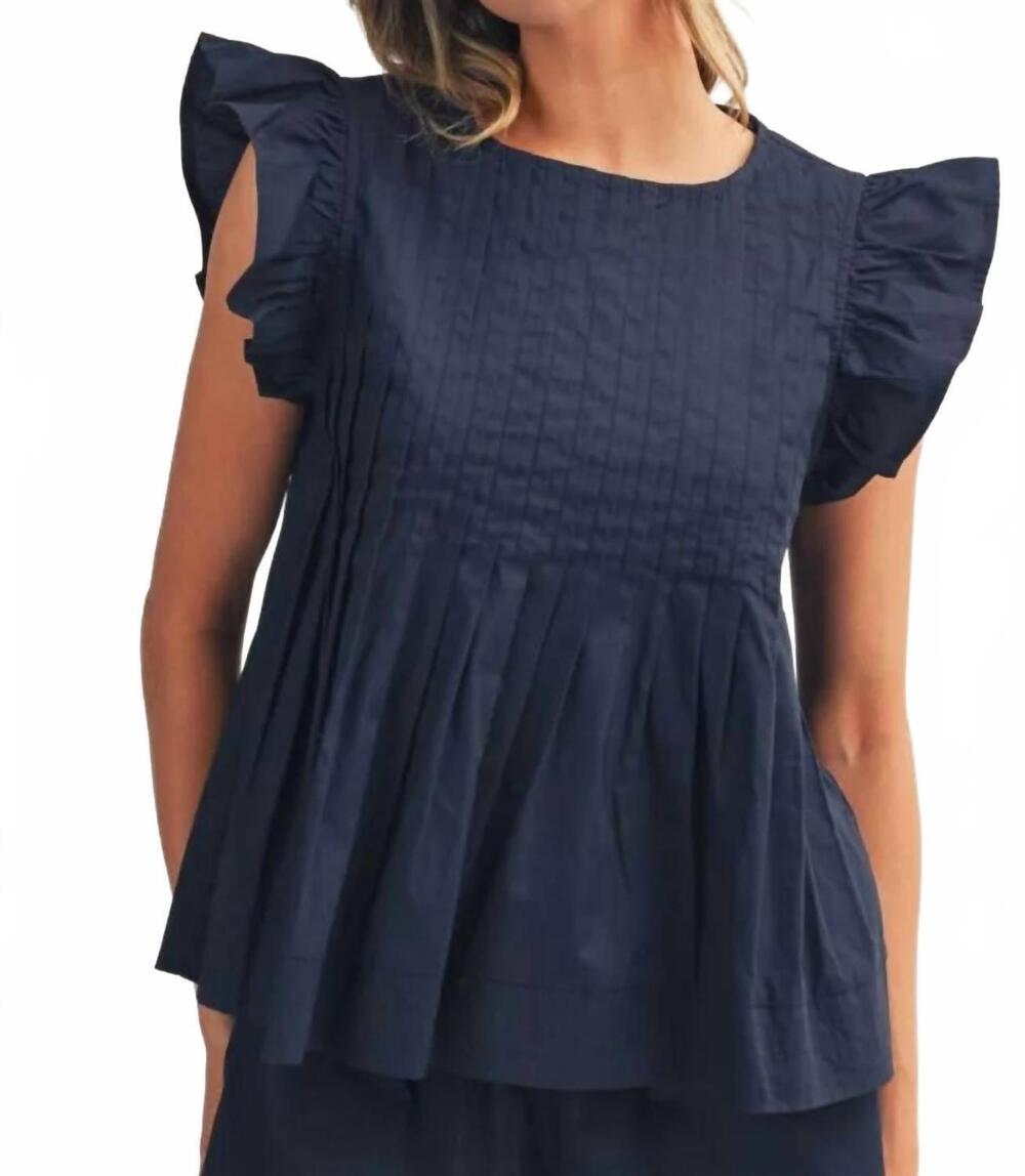 NEW JODIFL ruffled sleeves top in navy